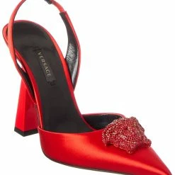 Top 10 🌟 Versace La Medusa Satin Slingback Pump 💯