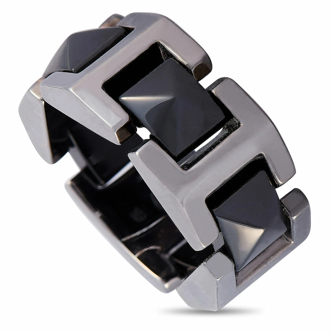 Buy ๐ Versace 18K White Gold Black Ceramic Ring โจ 3 Buy ๐ Versace 18K White Gold Black Ceramic Ring โจ