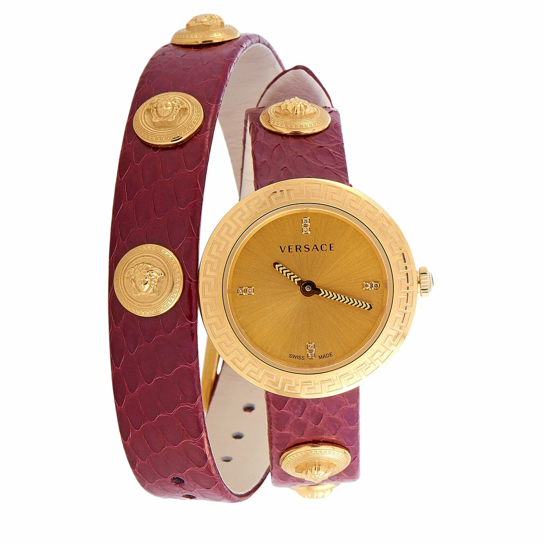 Wholesale 👍 Versace Medusa Stud Icon Quartz Burgundy Leather ⌚ Watch VERF01118 ❤️ 3 Wholesale 👍 Versace Medusa Stud Icon Quartz Burgundy Leather ⌚ Watch VERF01118 ❤️
