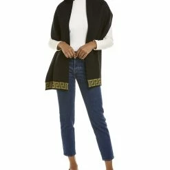 New ⌛ Versace Logo Cashmere-Blend Scarf 💯