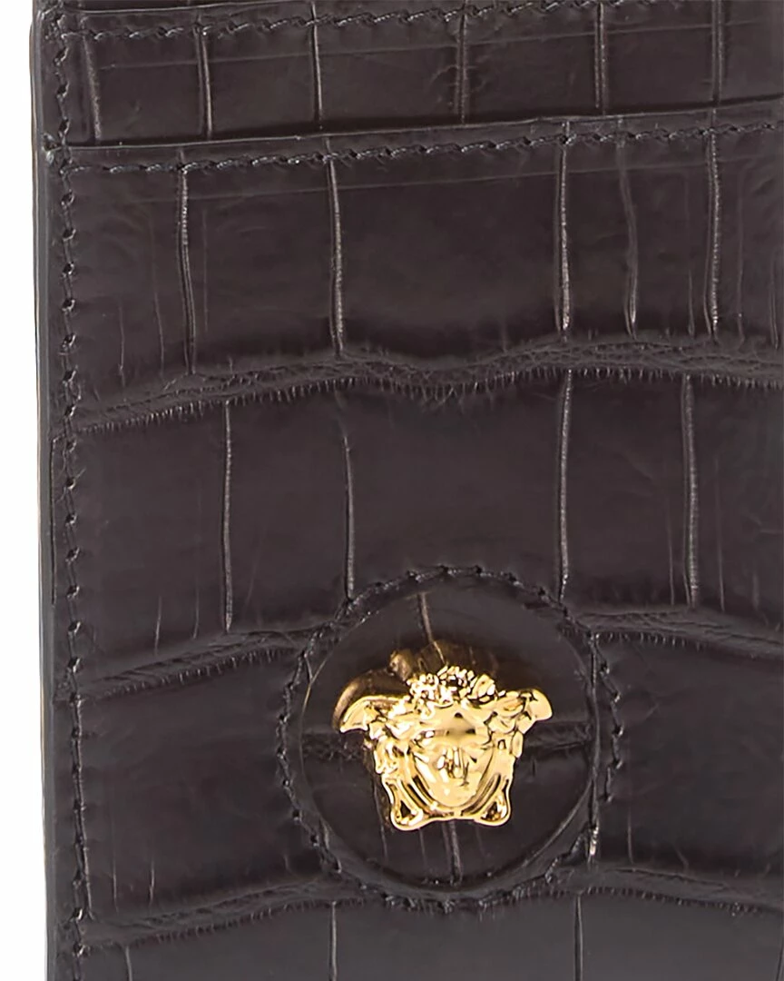 Discount ๐งจ Versace La Medusa Croc-Embossed Leather Card Holder On Chain ๐คฉ 5 Discount ๐งจ Versace La Medusa Croc-Embossed Leather Card Holder On Chain ๐คฉ - Image 3