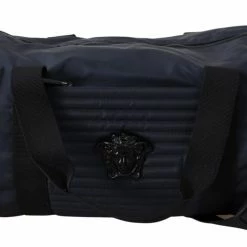 Deals 🤩 Versace Blue Nylon Travel Men's Bag 👍