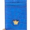 Best deal 😍 Versace La Medusa Croc-Embossed Leather Card Holder On Chain ✨