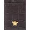 Discount 🧨 Versace La Medusa Croc-Embossed Leather Card Holder On Chain 🤩