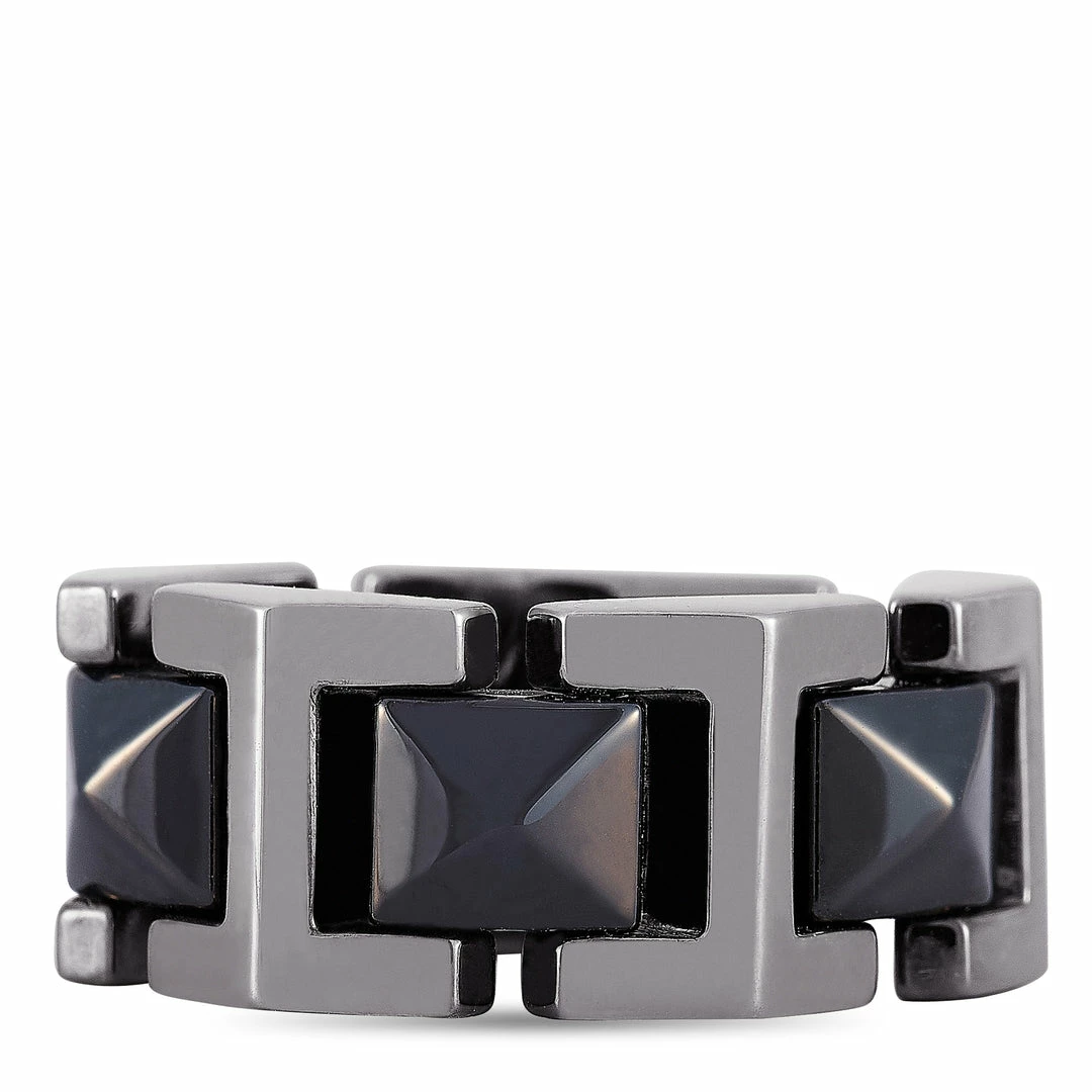 Buy ๐ Versace 18K White Gold Black Ceramic Ring โจ 5 Buy ๐ Versace 18K White Gold Black Ceramic Ring โจ - Image 3