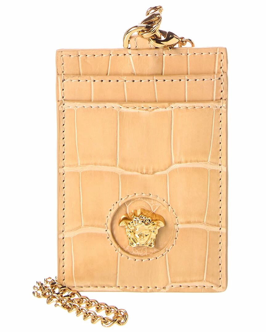 Deals 🎉 Versace La Medusa Croc-Embossed Leather Card Holder On Chain 🎁 3 Deals 🎉 Versace La Medusa Croc-Embossed Leather Card Holder On Chain 🎁