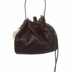 Budget 🎁 Versace La Medusa Charm Mini Satin & Leather Bucket Bag 👍