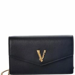 Best deal ⌛ Versace Virtus Leather Wallet On Chain ✔️