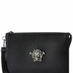 Coupon 🔔 Versace La Medusa Large Leather Pouch 🔔