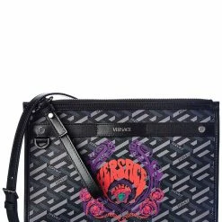 Buy 🔥 Versace Medusa 🧥 Coated Canvas & Leather Shoulder Bag ⭐